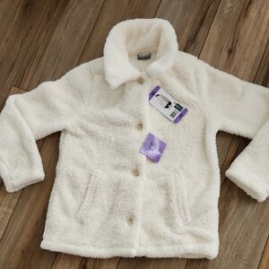 32° Heat Cream Sherpa Feece Button Down Jacket Women's XS NEW!